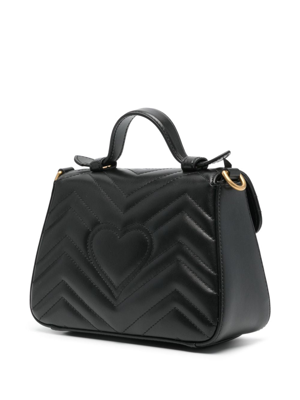 Mini GG Marmont Top-Handle Bag - Black