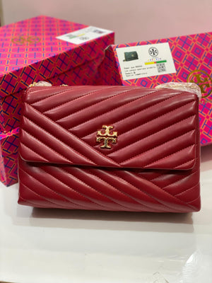 TORY BURCH Women's Kira Chevron Small Shoulder Bag - Red