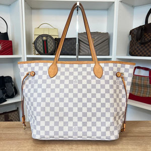 LV Neverfull MM Tote Bag - White