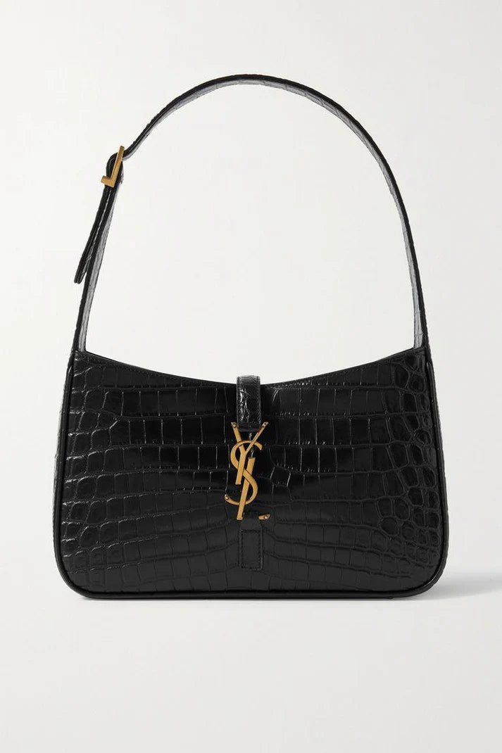 YSL Crocodile Hobo Bag - Black