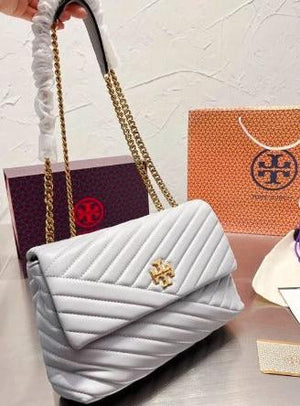 TORY BURCH Women's Kira Chevron Small Shoulder Bag - Gray