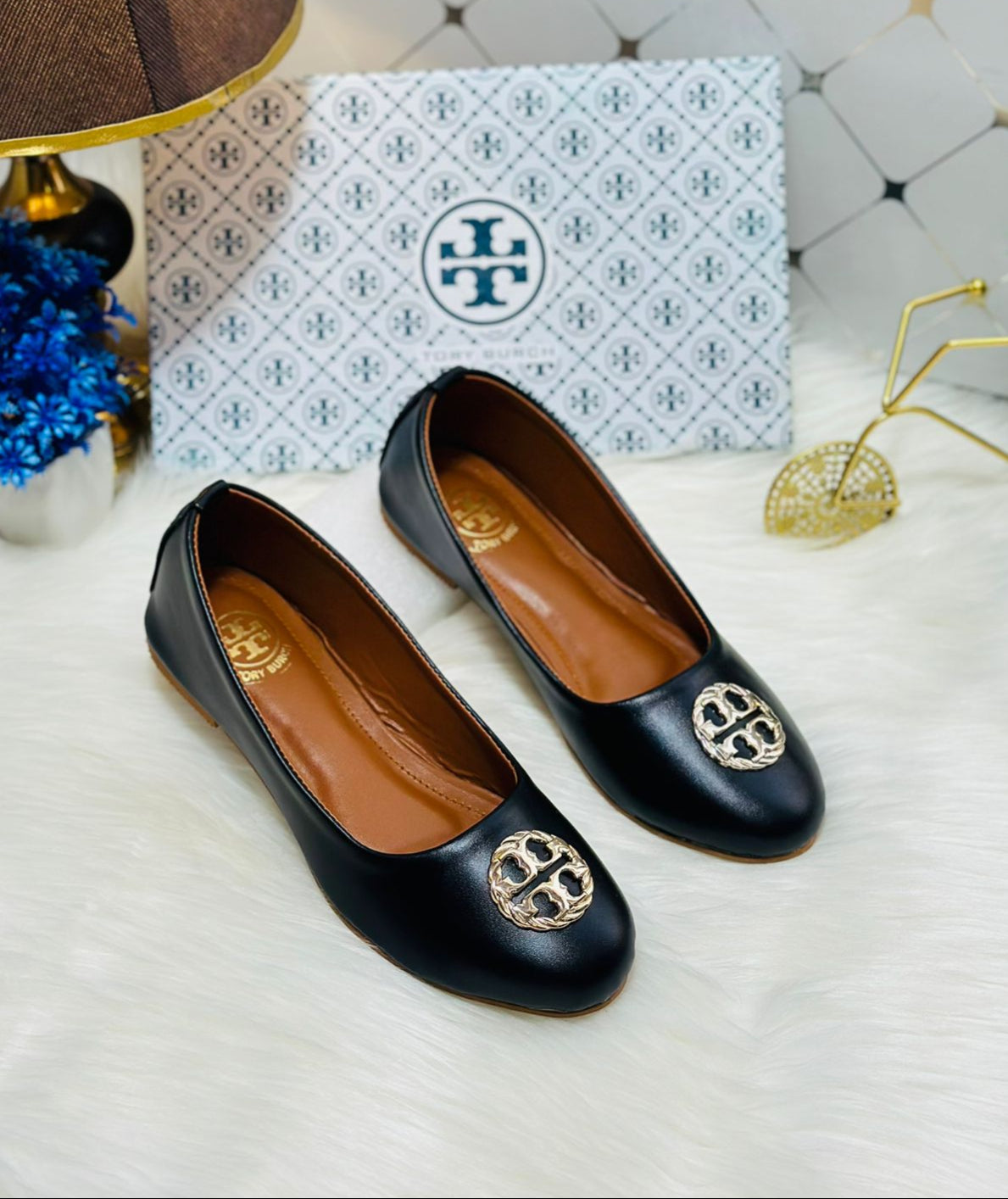 TORY BURCH Claire Ballet Flat Pumps - Black