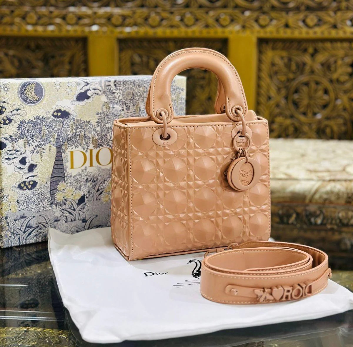 Small Lady Dior Bag - Pink