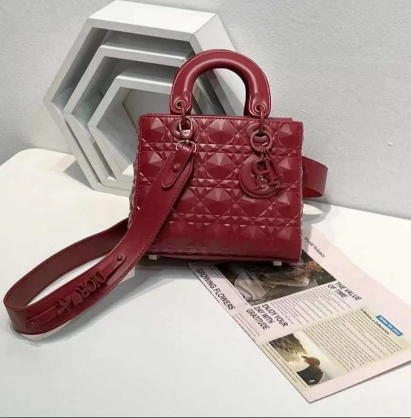 Small Lady Dior Bag - Red