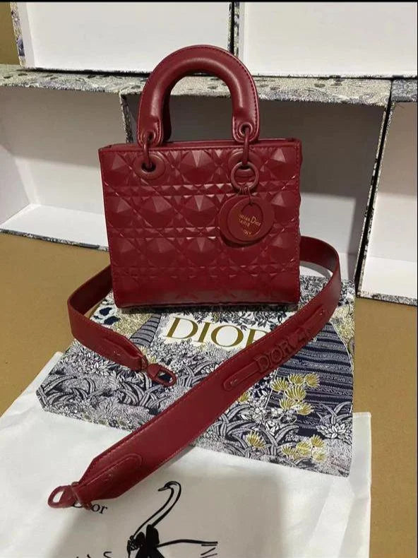 Small Lady Dior Bag - Red