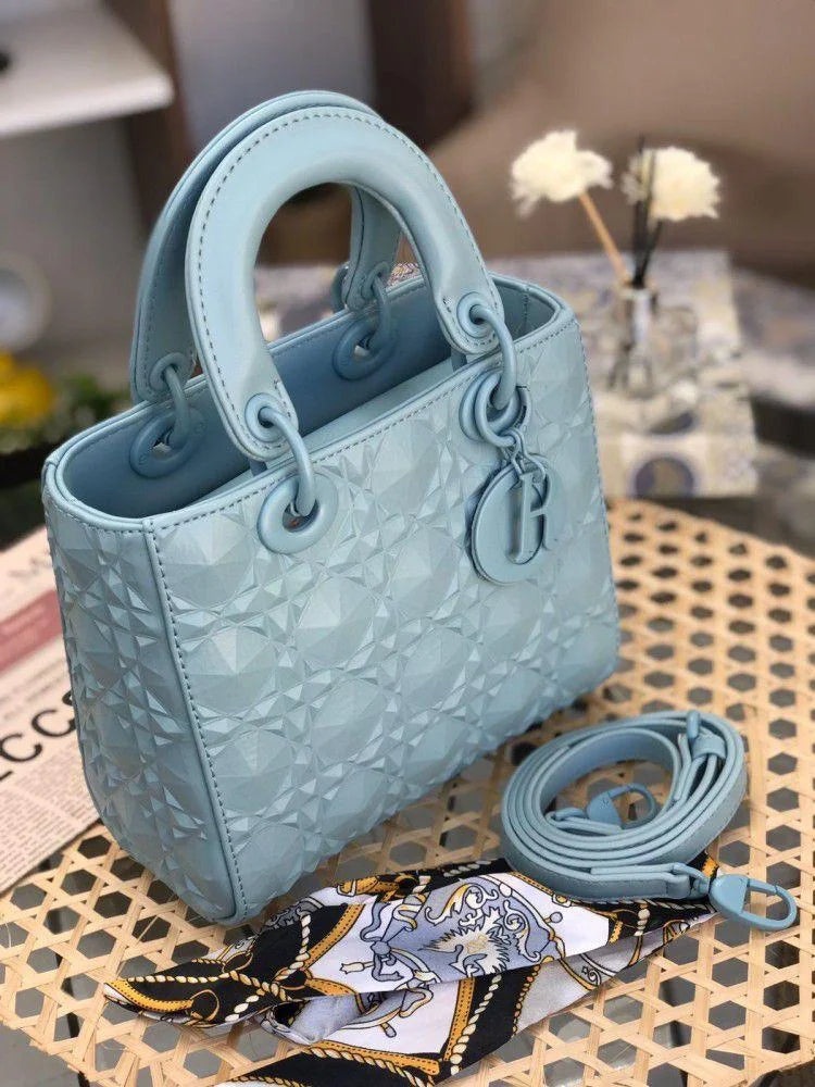 Small Lady Dior Bag - Blue