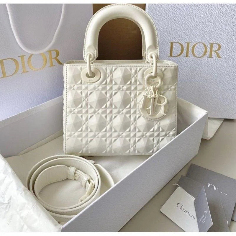 Small Lady Dior Bag - White