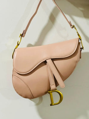 CD Saddle Bag with Strap - Pink