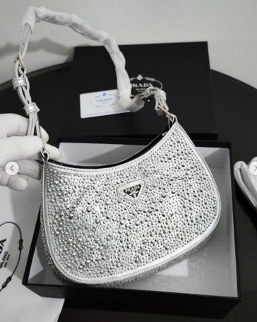 PRADA Cleo Crystal Bag - White