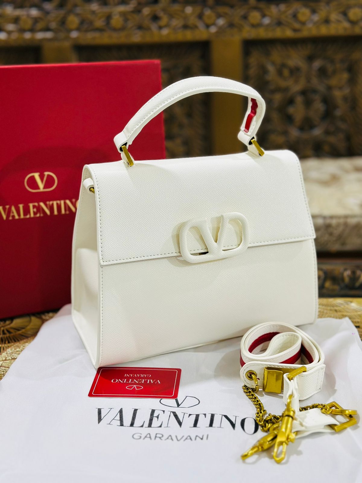 Valentino Vsling Top Handle Handbag - White