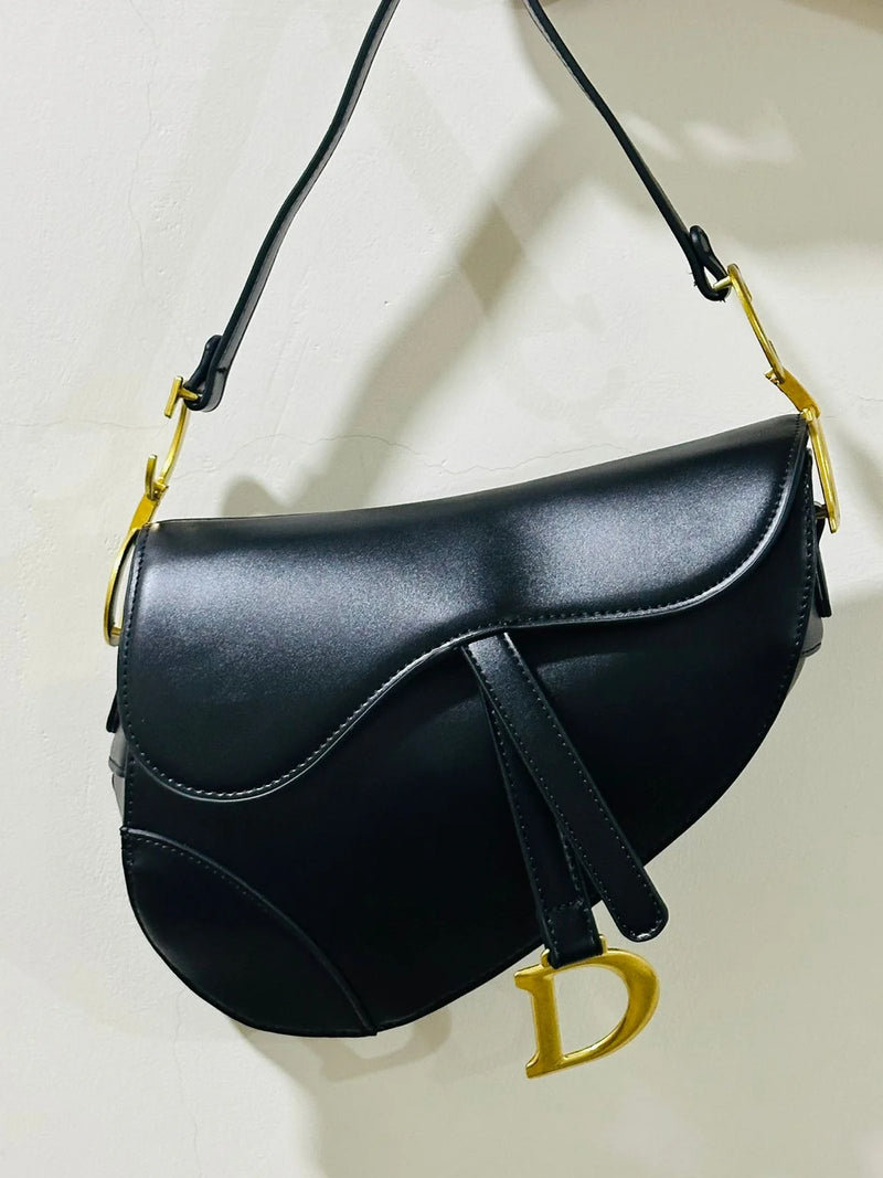 CD Saddle Bag with Strap - Black