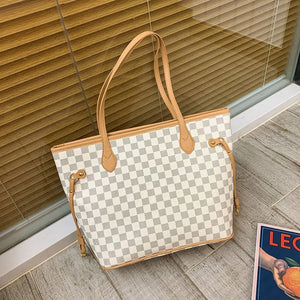 LV Neverfull MM Tote Bag - White