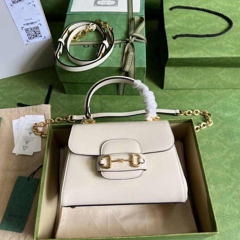 Horsebit Mini Handbag - White