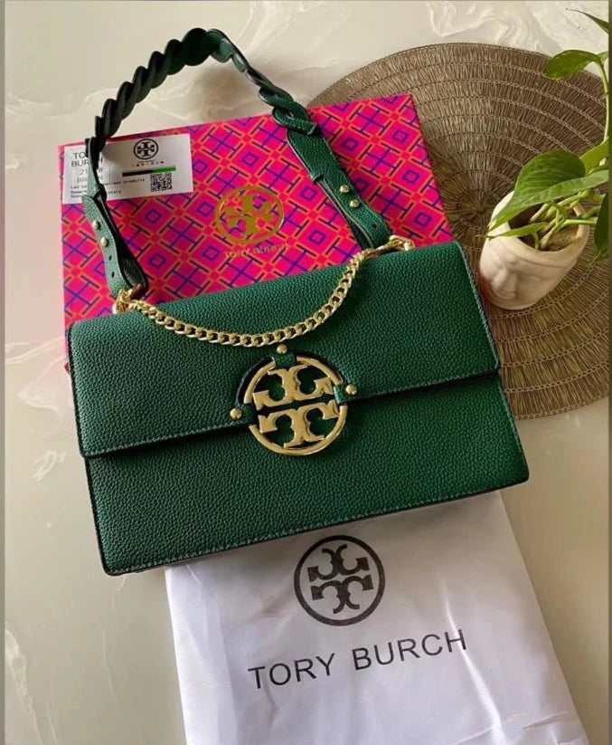 TORY BURCH Women's Miller leather Shoulder Bag - Green