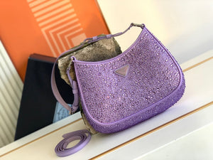 PRADA Cleo Crystal Bag - Purple